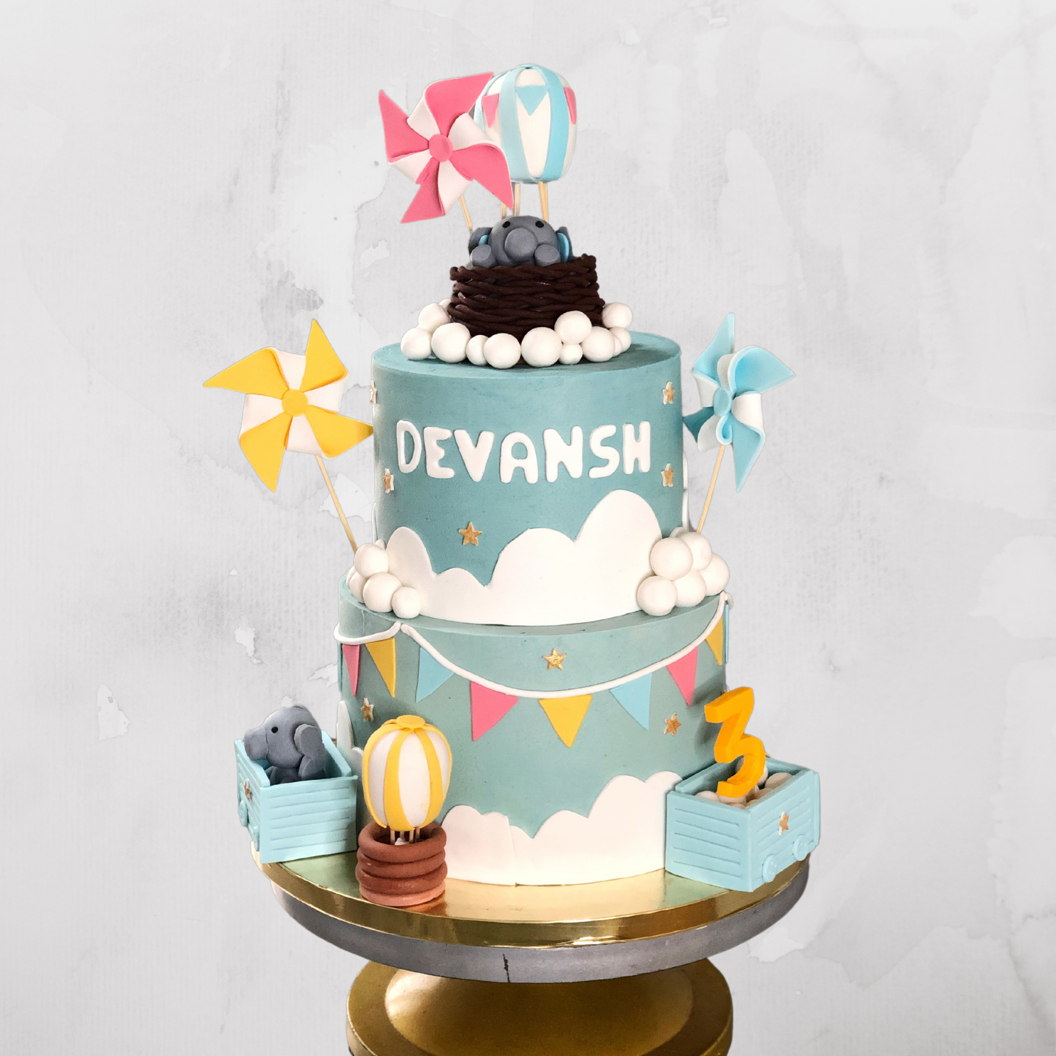 Jungle Lion with Balloons Cake